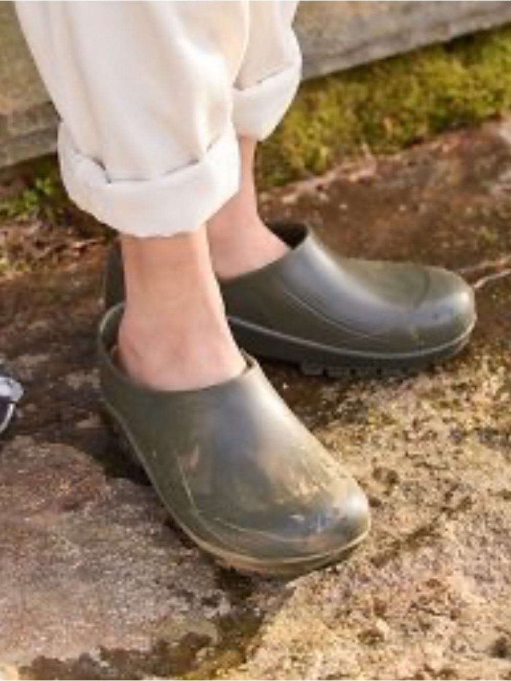 Nora Olive Green Clog Mules